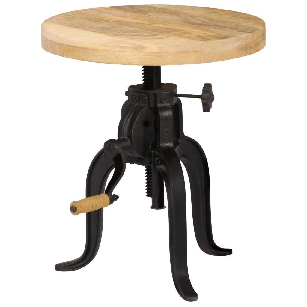 vidaXL Side Table 45 x (45-62) cm Solid Mango Wood and Cast Iron