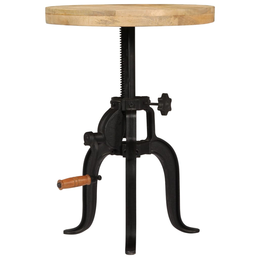 vidaXL Side Table 45 x (45-62) cm Solid Mango Wood and Cast Iron