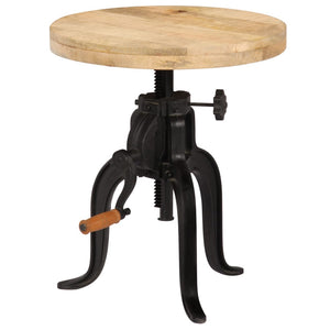 vidaXL Side Table 45 x (45-62) cm Solid Mango Wood and Cast Iron