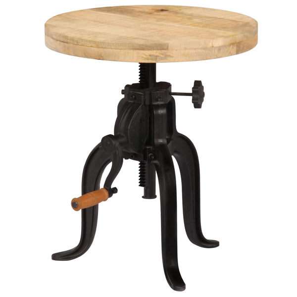 vidaXL Side Table 45 x (45-62) cm Solid Mango Wood and Cast Iron