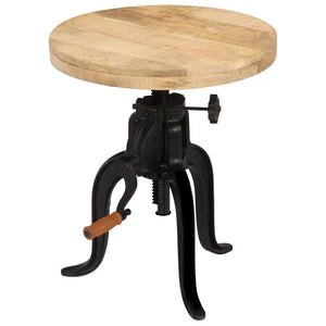 vidaXL Side Table 45 x (45-62) cm Solid Mango Wood and Cast Iron