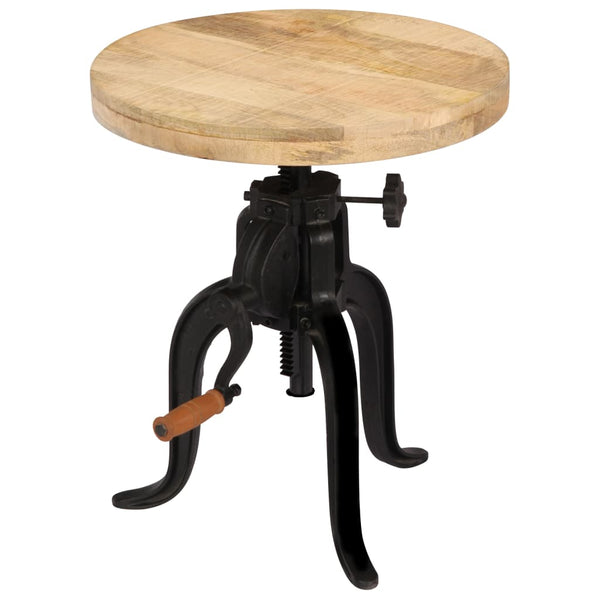 vidaXL Side Table 45 x (45-62) cm Solid Mango Wood and Cast Iron