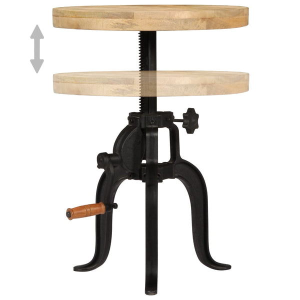 vidaXL Side Table 45 x (45-62) cm Solid Mango Wood and Cast Iron