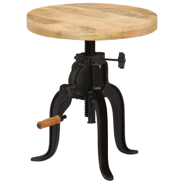 vidaXL Side Table 45 x (45-62) cm Solid Mango Wood and Cast Iron
