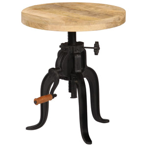 vidaXL Side Table 45 x (45-62) cm Solid Mango Wood and Cast Iron