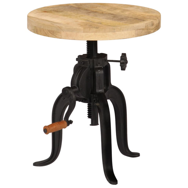 vidaXL Side Table 45 x (45-62) cm Solid Mango Wood and Cast Iron