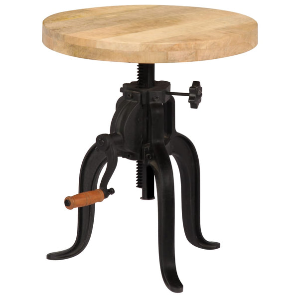 vidaXL Side Table 45 x (45-62) cm Solid Mango Wood and Cast Iron