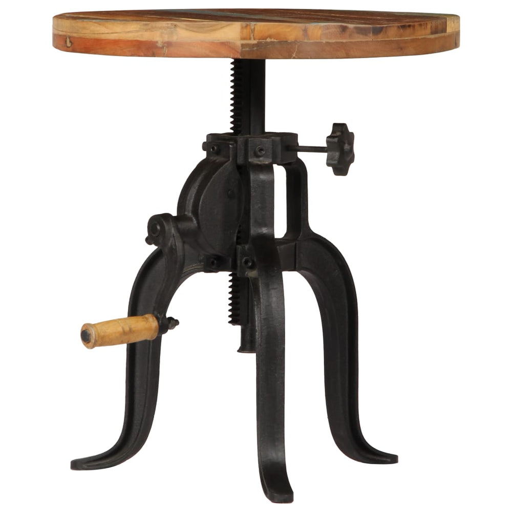 vidaXL Side table 45x(45-62) cm Solid Reclaimed Wood and Cast Iron