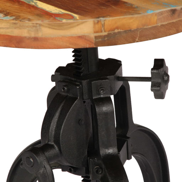 vidaXL Side table 45x(45-62) cm Solid Reclaimed Wood and Cast Iron