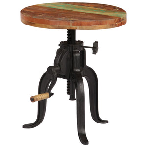 vidaXL Side table 45x(45-62) cm Solid Reclaimed Wood and Cast Iron
