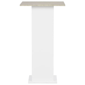 vidaXL Bar Table White and Concrete 60x60x110 cm