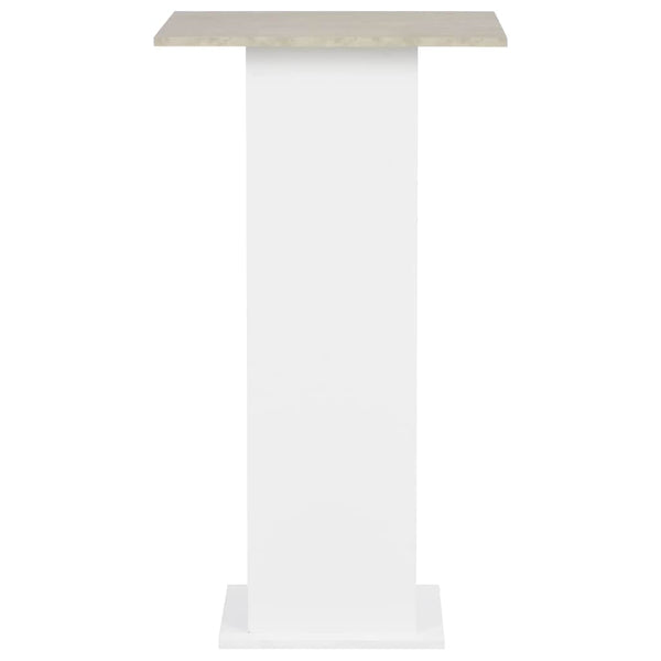 vidaXL Bar Table White and Concrete 60x60x110 cm