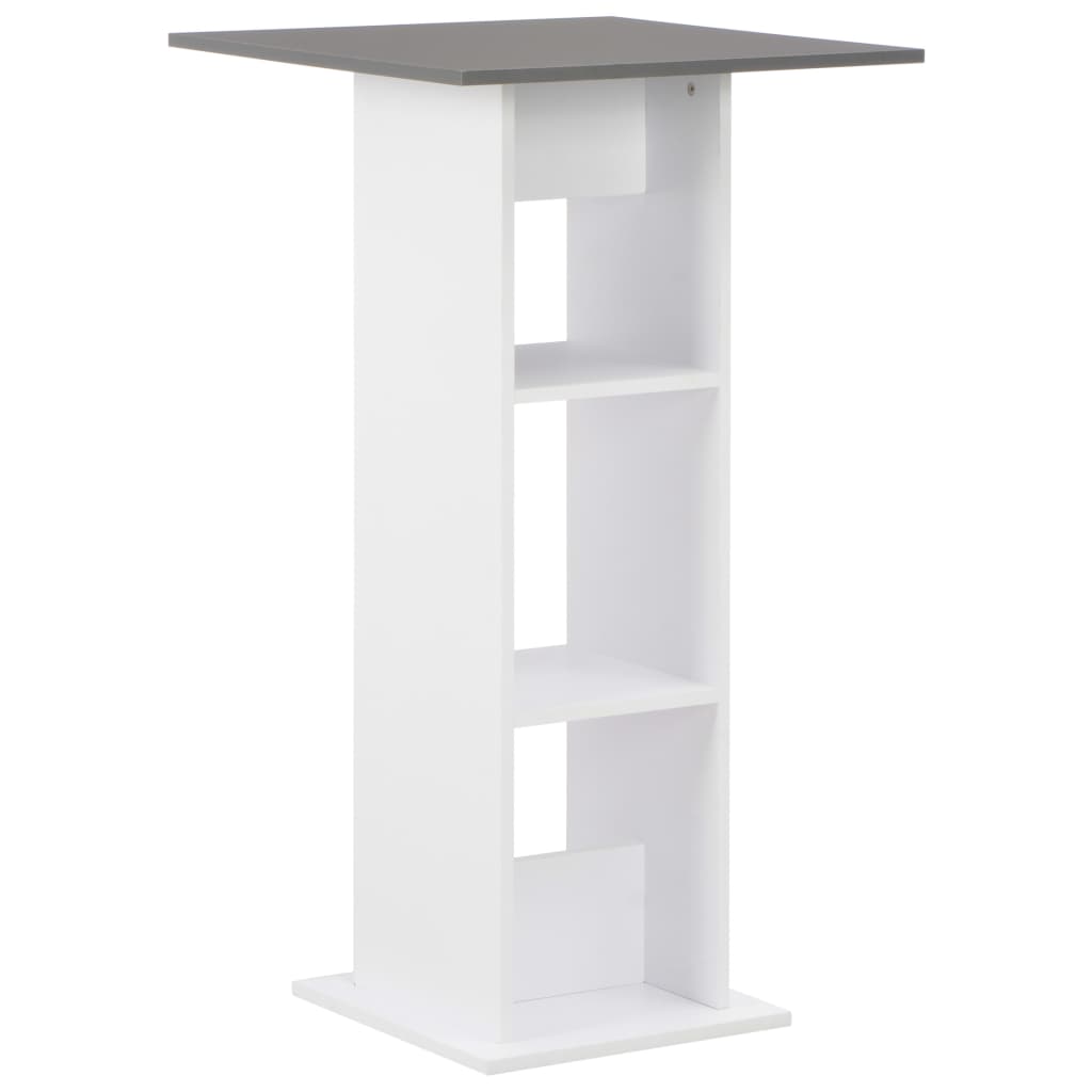 vidaXL Bar Table White and Anthracite 60x60x110 cm