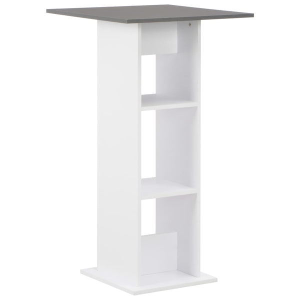vidaXL Bar Table White and Anthracite 60x60x110 cm