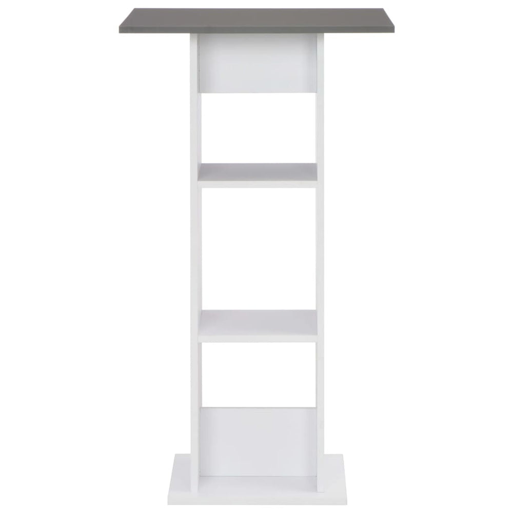 vidaXL Bar Table White and Anthracite 60x60x110 cm