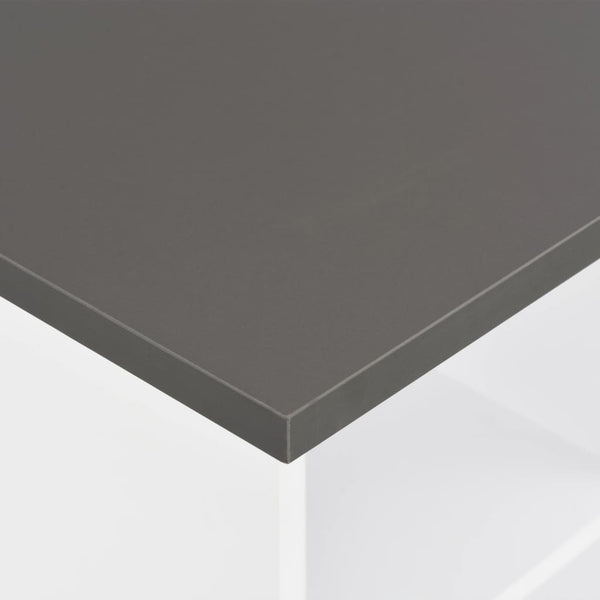 vidaXL Bar Table White and Anthracite 60x60x110 cm