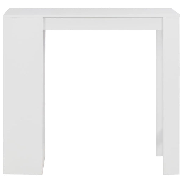 vidaXL Bar Table with Shelf White 110x50x103 cm
