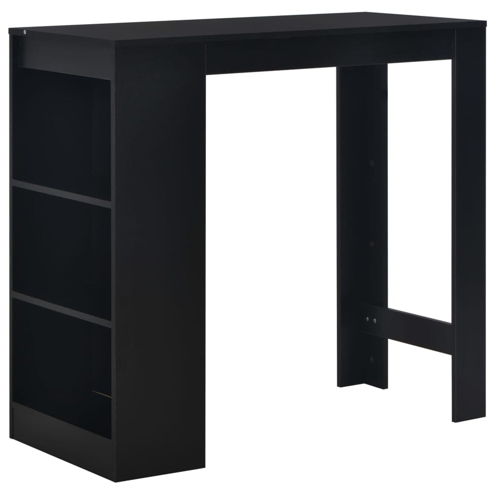 vidaXL Bar Table with Shelves Black 110 x 50 x 103 cm
