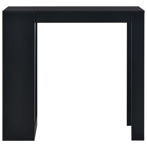 vidaXL Bar Table with Shelves Black 110 x 50 x 103 cm