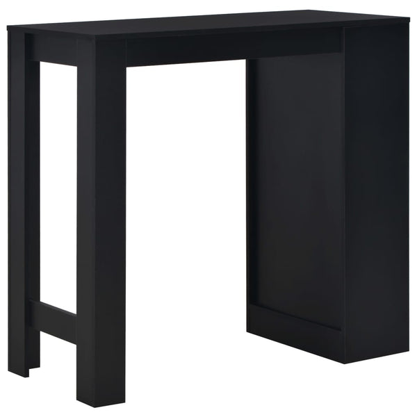 vidaXL Bar Table with Shelves Black 110 x 50 x 103 cm