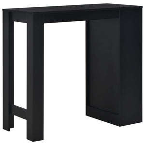 vidaXL Bar Table with Shelves Black 110 x 50 x 103 cm