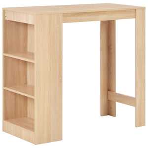 vidaXL Bar Table with Shelf Oak Brown 110x50x103 cm