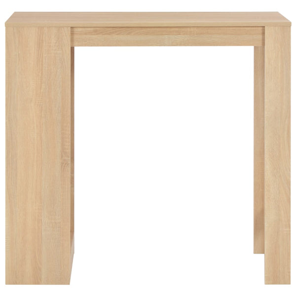 vidaXL Bar Table with Shelf Oak Brown 110x50x103 cm