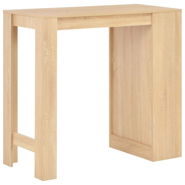 vidaXL Bar Table with Shelf Oak Brown 110x50x103 cm