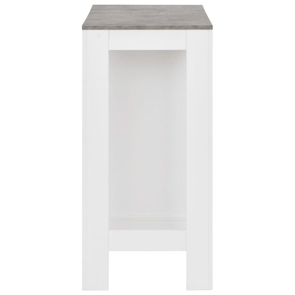 vidaXL Bar Table with Shelf White 110x50x103 cm