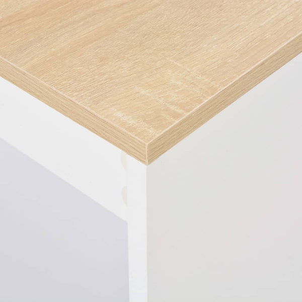 vidaXL Bar Table with Shelf White 110x50x103 cm
