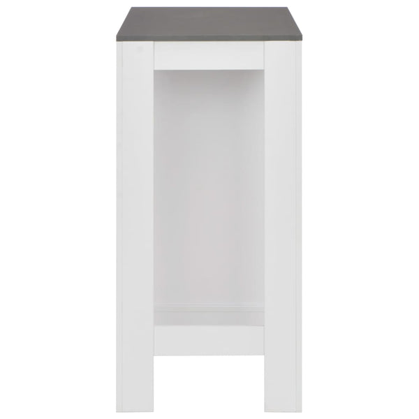 vidaXL Bar Table with Shelf White 110x50x103 cm