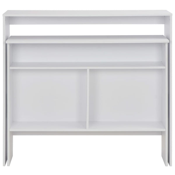vidaXL Bar Table with 2 Table Tops White 130x40x120 cm