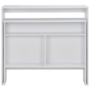 vidaXL Bar Table with 2 Table Tops White 130x40x120 cm