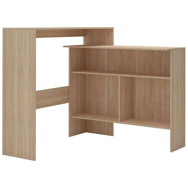 vidaXL Bar Table with 2 Table Tops Oak Look 130x40x120 cm