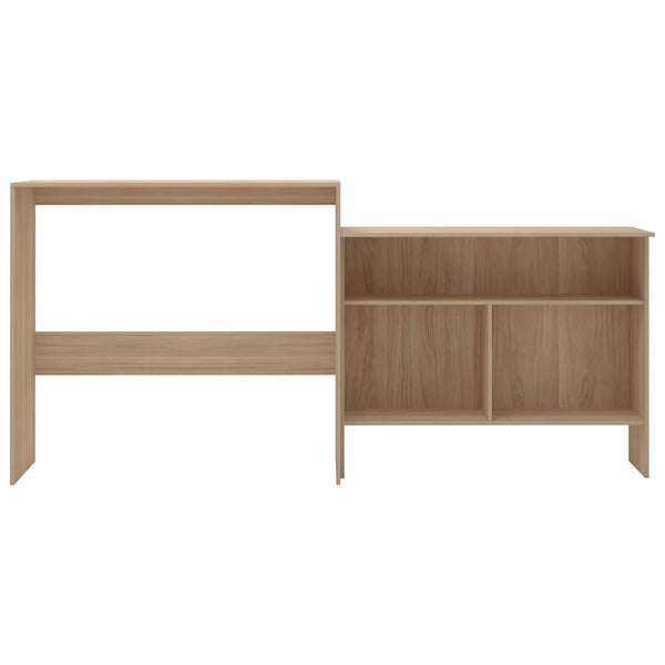 vidaXL Bar Table with 2 Table Tops Oak Look 130x40x120 cm