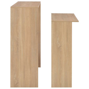 vidaXL Bar Table with 2 Table Tops Oak Look 130x40x120 cm