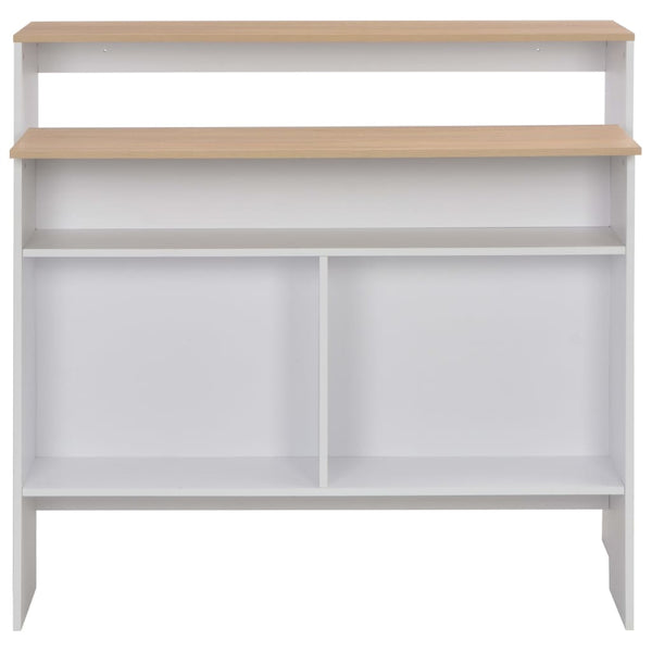 vidaXL Bar Table with 2 Table Tops White and Oak 130x40x120 cm