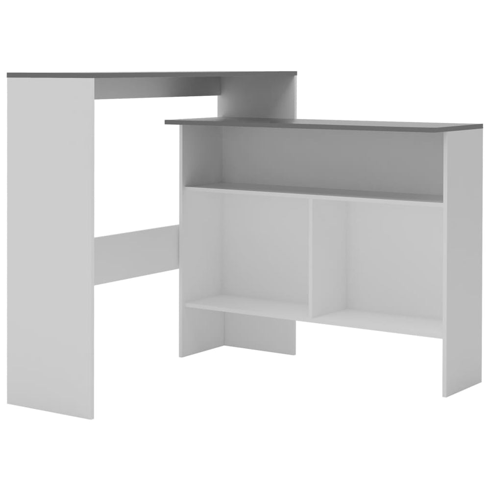 vidaXL Bar Table with 2 Table Tops White and Grey 130 x 40 x 120 cm