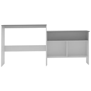 vidaXL Bar Table with 2 Table Tops White and Grey 130 x 40 x 120 cm