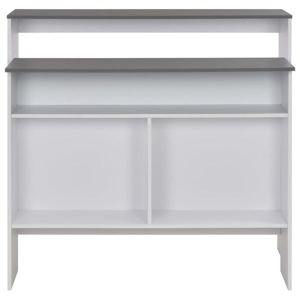 vidaXL Bar Table with 2 Table Tops White and Grey 130 x 40 x 120 cm