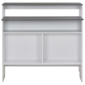 vidaXL Bar Table with 2 Table Tops White and Grey 130 x 40 x 120 cm