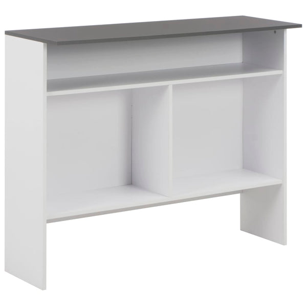 vidaXL Bar Table with 2 Table Tops White and Grey 130 x 40 x 120 cm