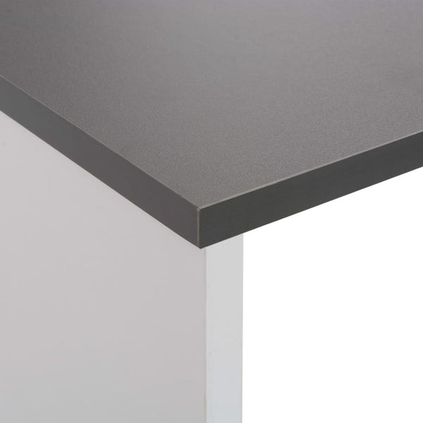 vidaXL Bar Table with 2 Table Tops White and Grey 130 x 40 x 120 cm