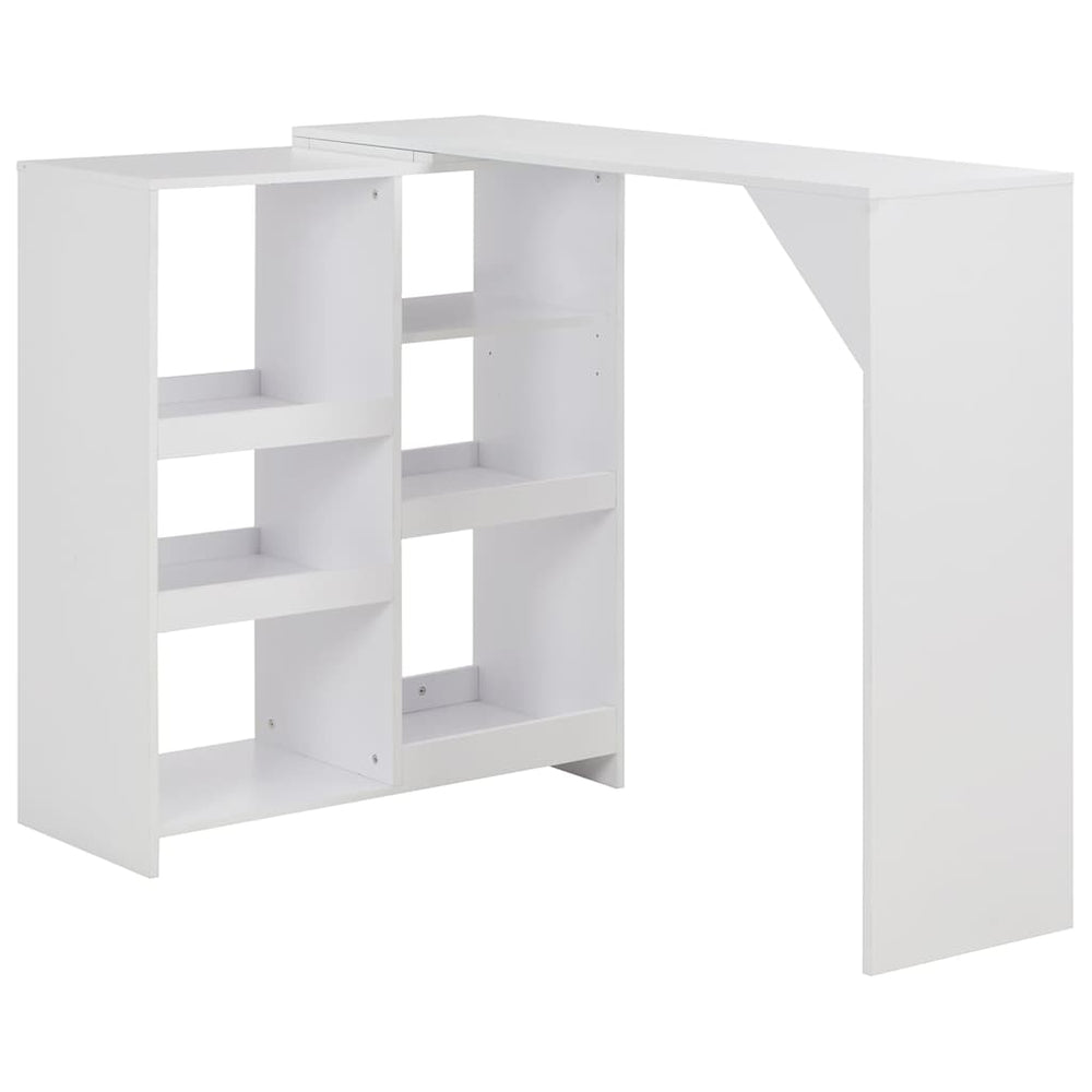 vidaXL Bar Table with Movable Shelf White 138x39x110 cm