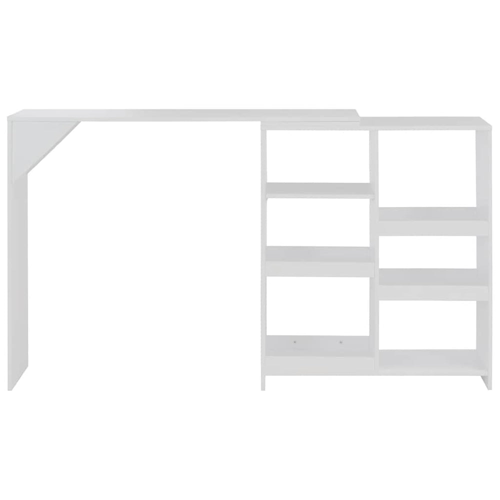 vidaXL Bar Table with Movable Shelf White 138x39x110 cm