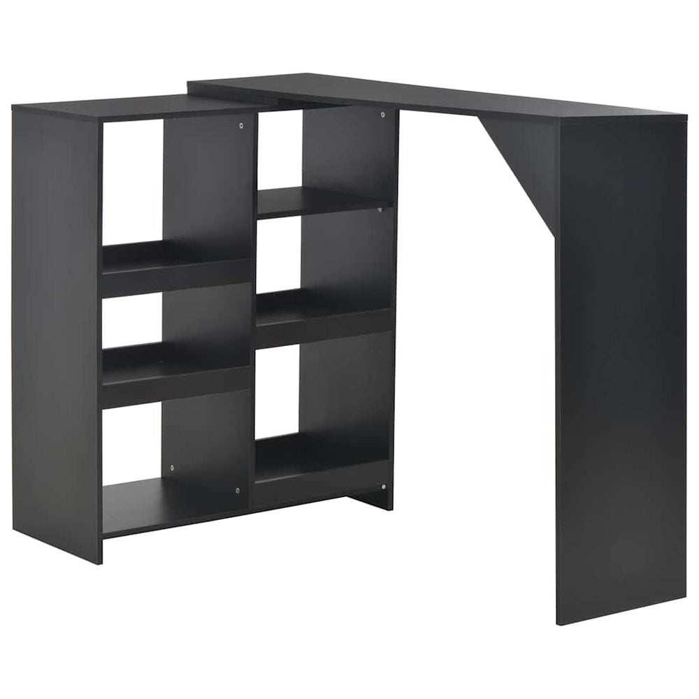 vidaXL Bar Table with Movable Shelf Black 138x39x110 cm