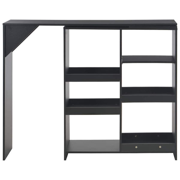 vidaXL Bar Table with Movable Shelf Black 138x39x110 cm