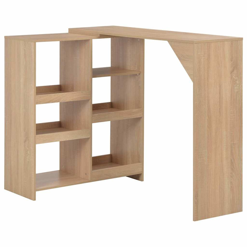 vidaXL Bar Table with Movable Shelf Oak Brown 138x39x110 cm