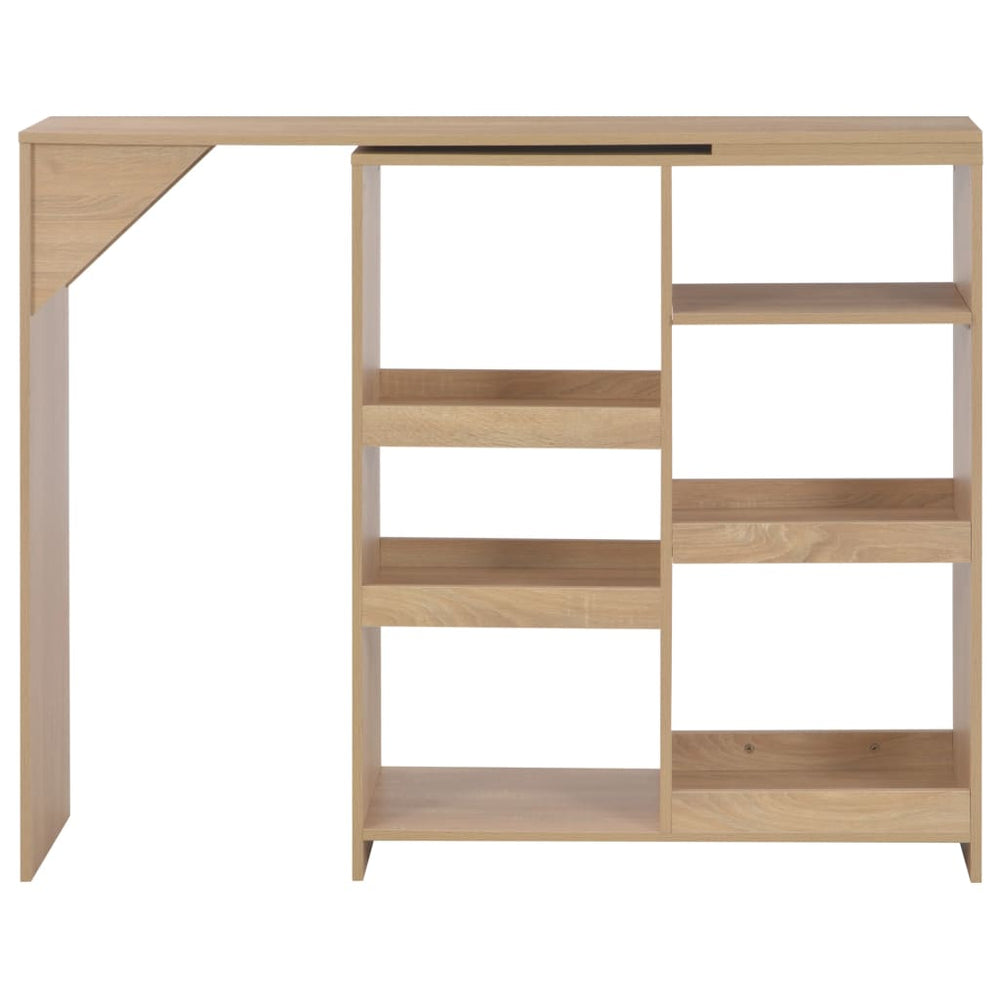 vidaXL Bar Table with Movable Shelf Oak Brown 138x39x110 cm
