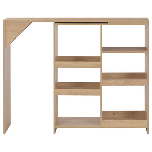 vidaXL Bar Table with Movable Shelf Oak Brown 138x39x110 cm